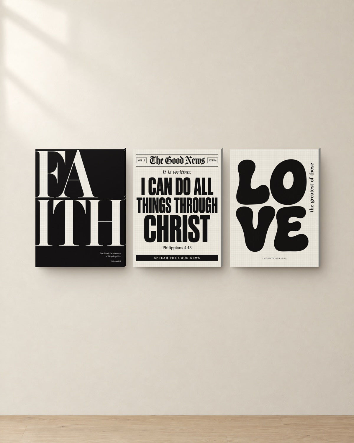 The Black & White Set, Canvas. Digital mockup.