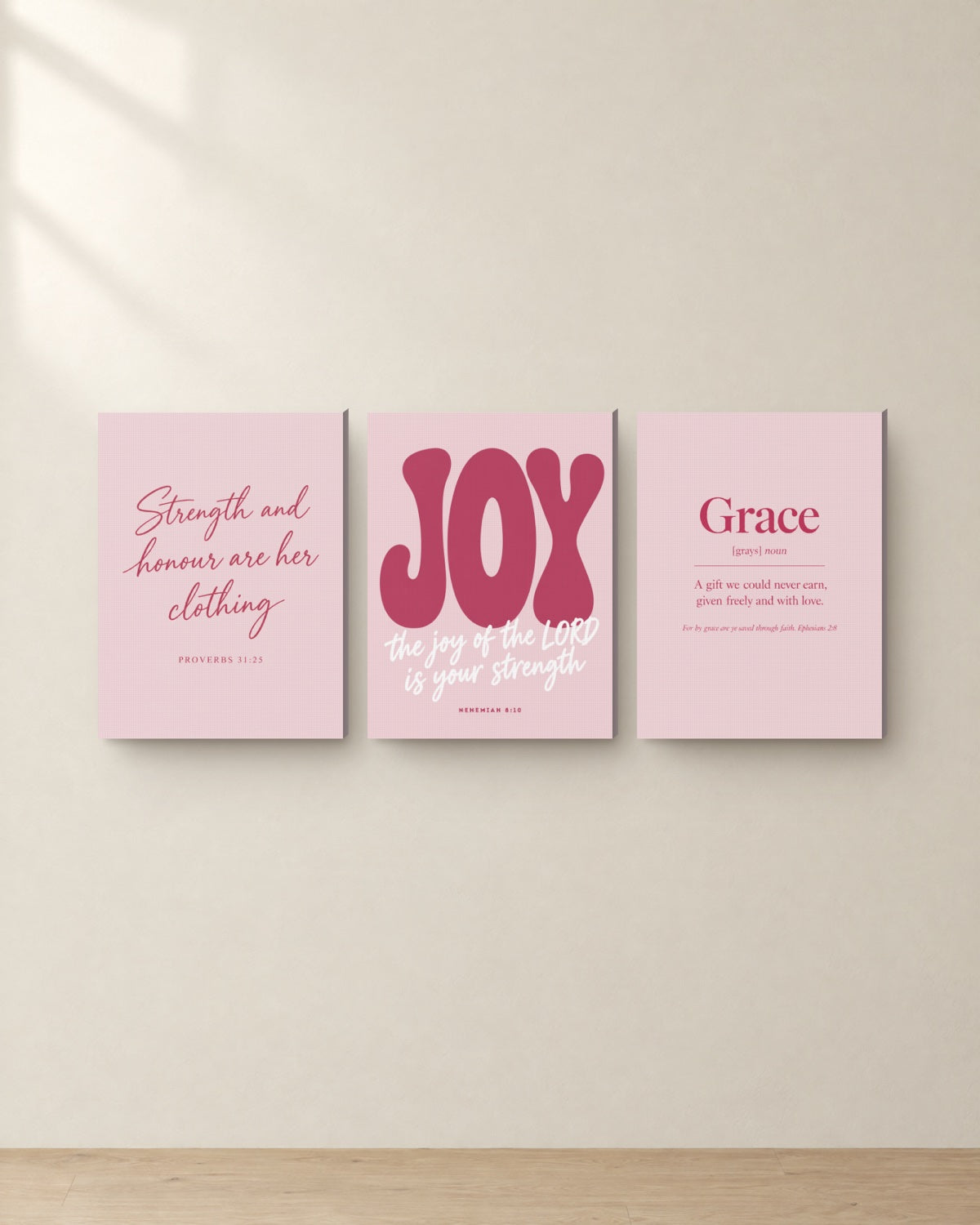 The Blush Set, Canvas. Digital mockup.